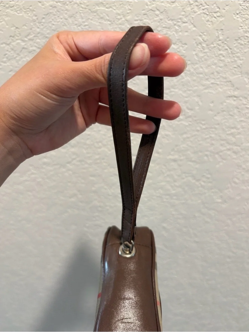 Burberry Tan and Brown Vintage Check Toiletry Pouch